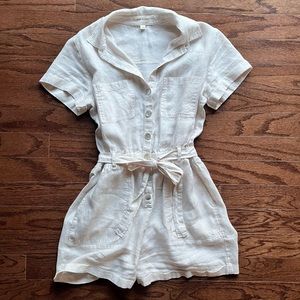 NWOT · cloth & stone · Anthropologie Linen Utility Romper